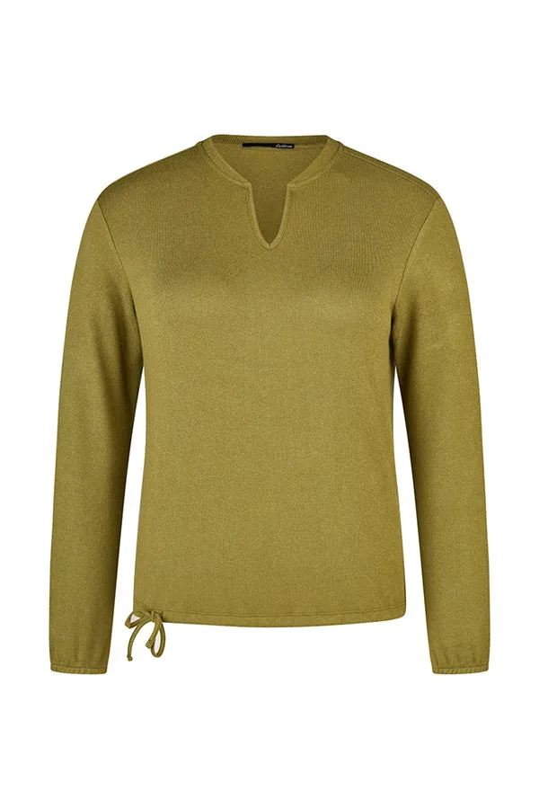 Rabe & LecomteOLIVE GREEN V-NECK SHIRT