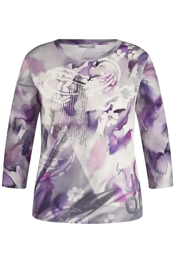 Rabe & LecomtePURPLE ABSTRACT PRINT T-SHIRT