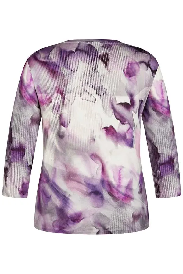 Rabe & LecomtePURPLE ABSTRACT PRINT T-SHIRT