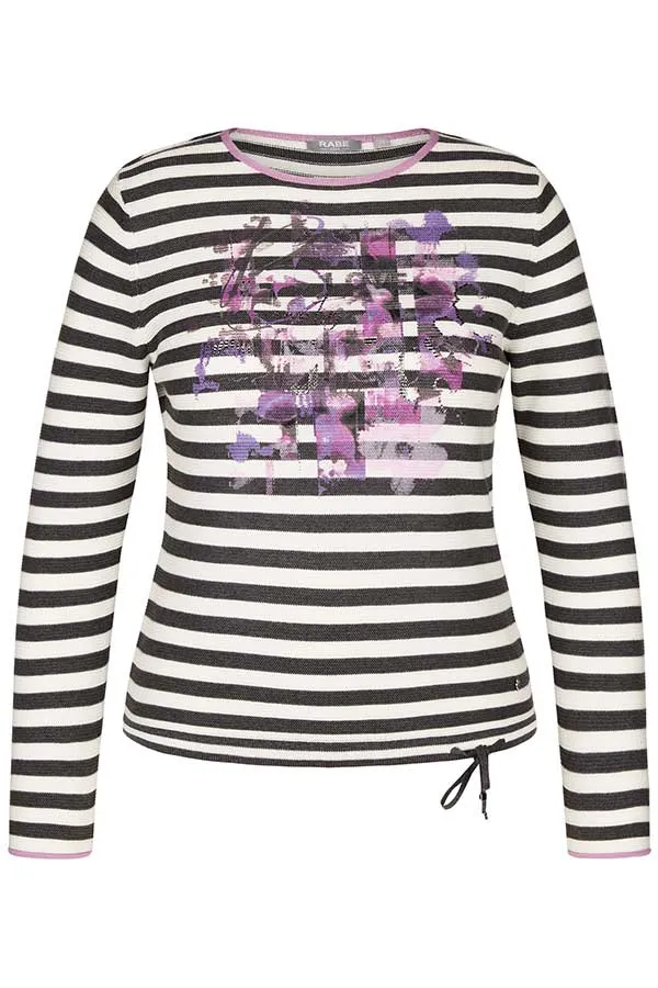 Rabe & LecomtePURPLE PRINT STRIPED T-SHIRT