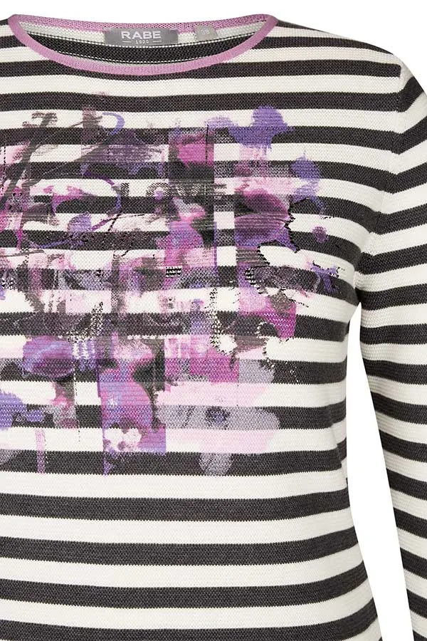 Rabe & LecomtePURPLE PRINT STRIPED T-SHIRT