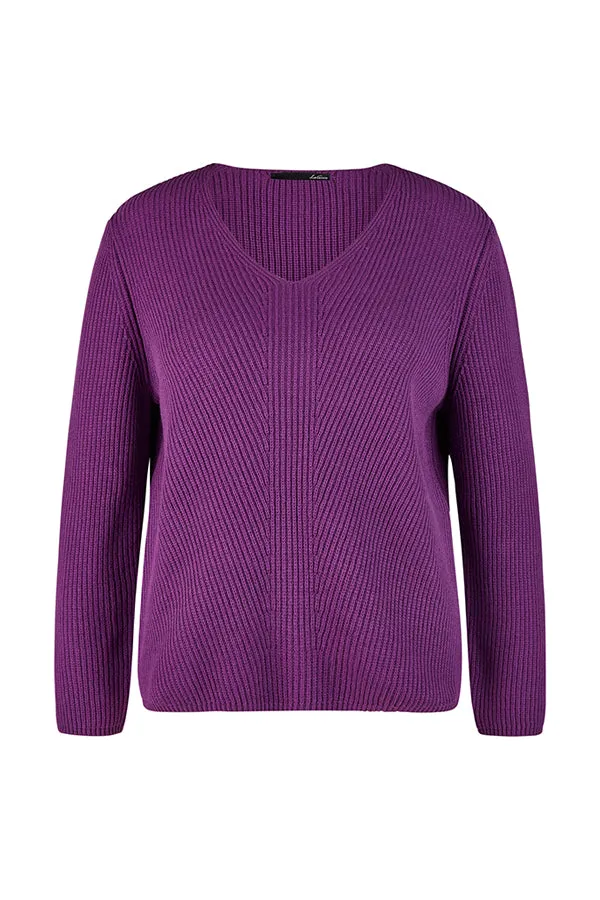 Rabe & LecomtePURPLE RIBBED JUMPER