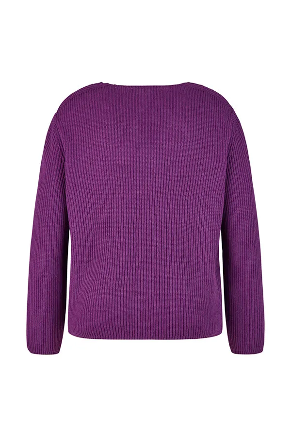 Rabe & LecomtePURPLE RIBBED JUMPER