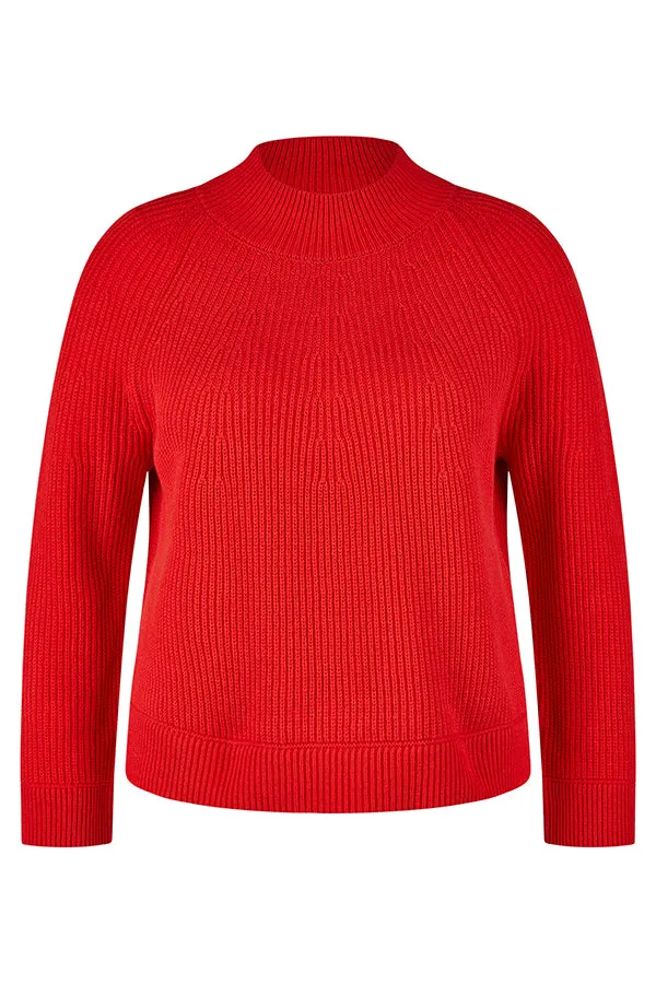 Rabe & LecomteRED RIBBED HIGHNECK JUMPER