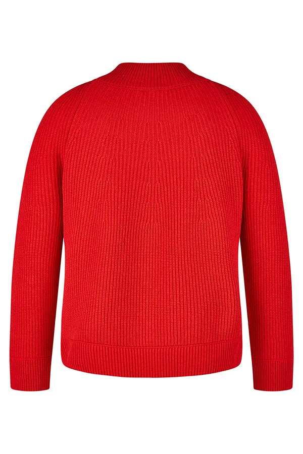 Rabe & LecomteRED RIBBED HIGHNECK JUMPER