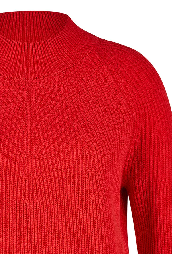 Rabe & LecomteRED RIBBED HIGHNECK JUMPER