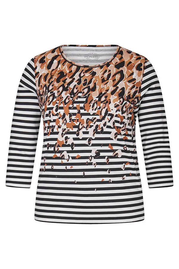 Rabe & LecomteSTRIPED ANIMAL PRINT T-SHIRT