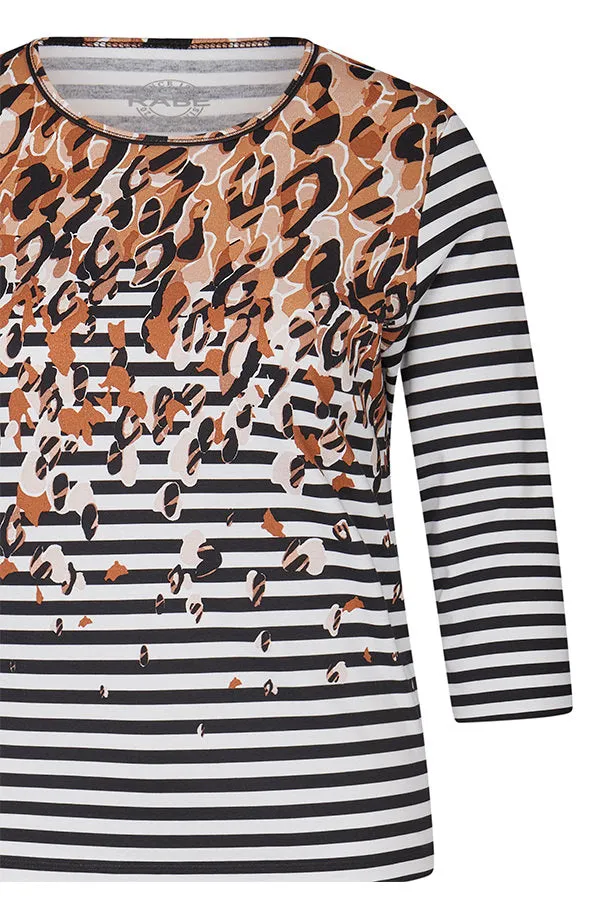 Rabe & LecomteSTRIPED ANIMAL PRINT T-SHIRT