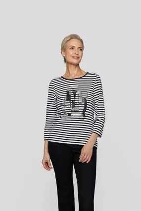 Rabe & LecomteSTRIPED GRAPHIC PRINT T-SHIRT