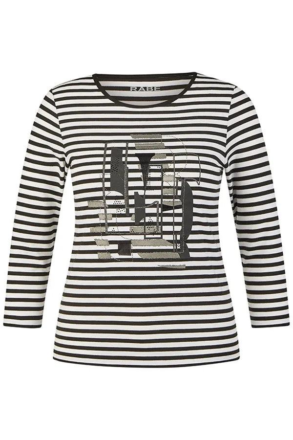 Rabe & LecomteSTRIPED GRAPHIC PRINT T-SHIRT