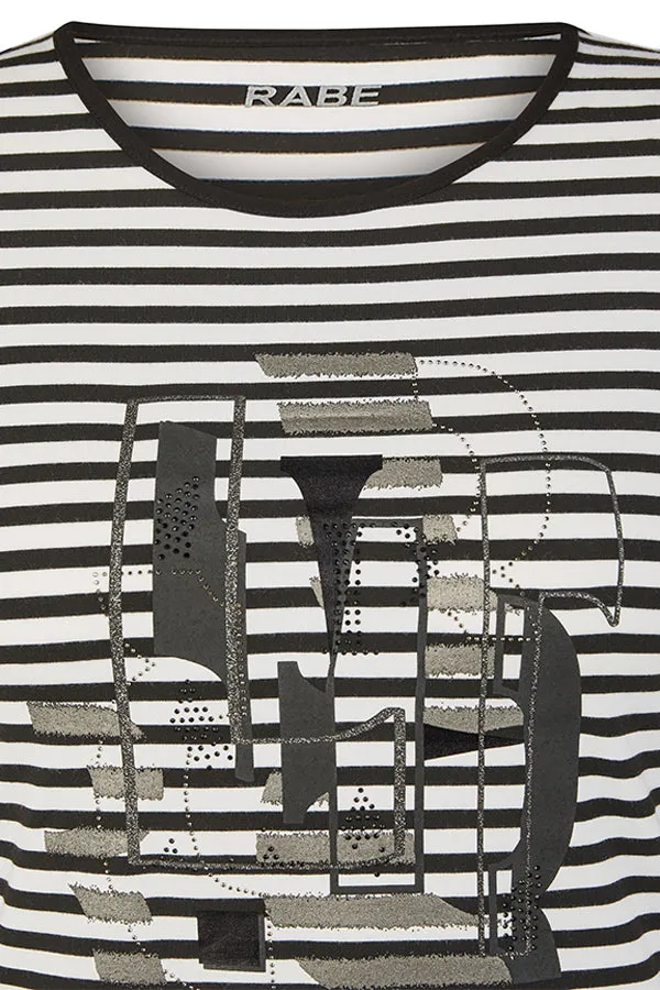 Rabe & LecomteSTRIPED GRAPHIC PRINT T-SHIRT