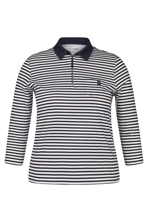 Rabe & LecomteSTRIPED ZIPPED POLO T-SHIRT