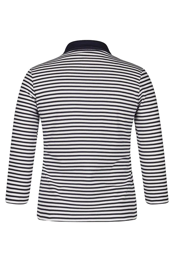 Rabe & LecomteSTRIPED ZIPPED POLO T-SHIRT