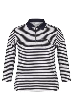 Rabe & LecomteSTRIPED ZIPPED POLO T-SHIRT