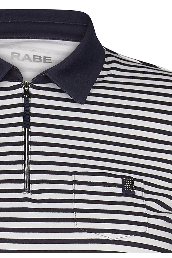 Rabe & LecomteSTRIPED ZIPPED POLO T-SHIRT