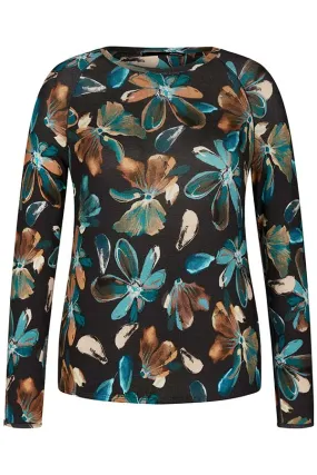 Rabe & LecomteTEAL FLORAL PRINT T-SHIRT