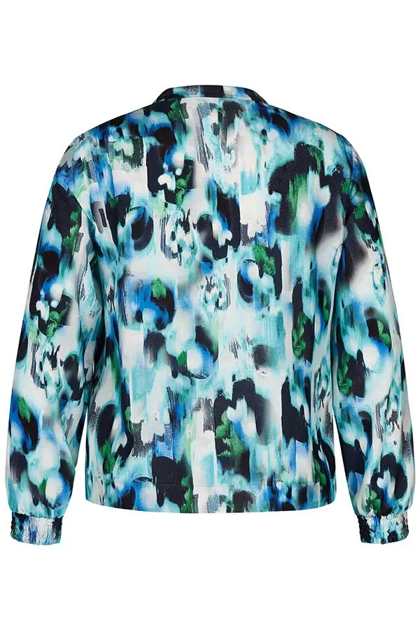 Rabe & LecomteTURQUOISE ABSTRACT PRINT BLOUSE