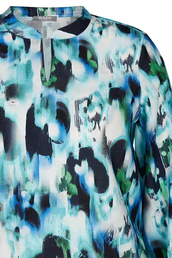 Rabe & LecomteTURQUOISE ABSTRACT PRINT BLOUSE