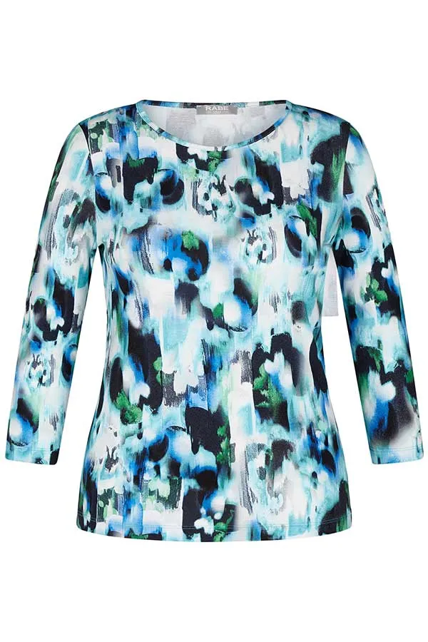 Rabe & LecomteTURQUOISE ABSTRACT PRINT ROUND NECK T-SHIRT