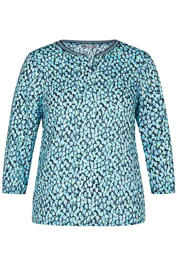 Rabe & LecomteTURQUOISE DOTTED PRINT BLOUSE