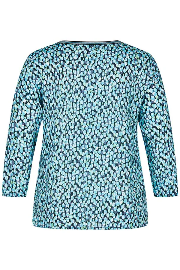 Rabe & LecomteTURQUOISE DOTTED PRINT BLOUSE