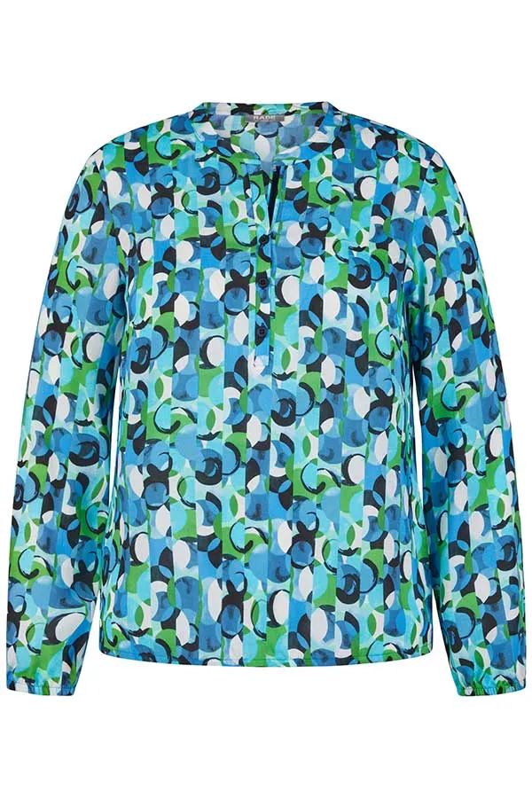 Rabe & LecomteTURQUOISE GEOMETRIC PRINT BLOUSE