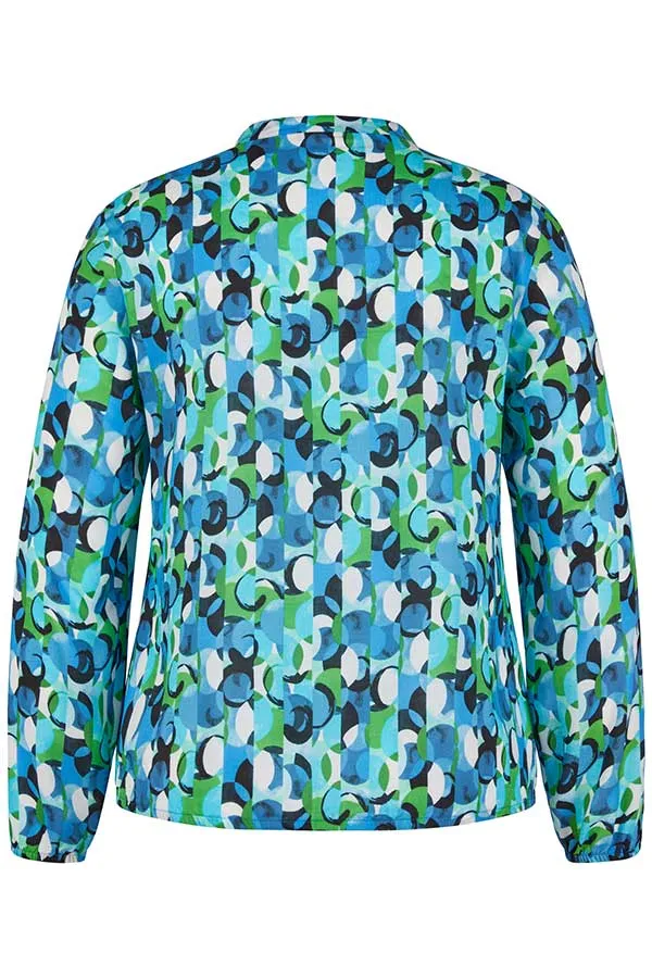 Rabe & LecomteTURQUOISE GEOMETRIC PRINT BLOUSE