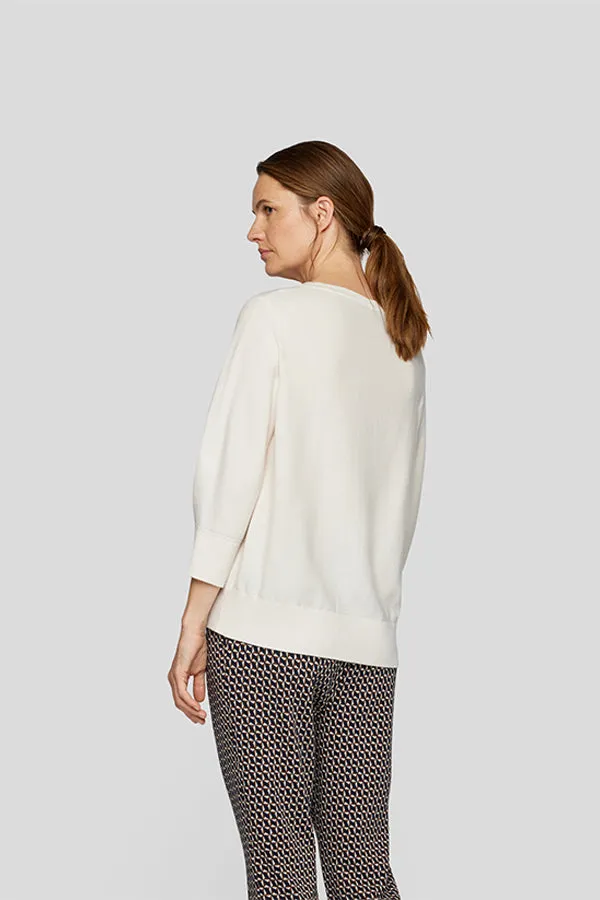 Rabe & LecomteWHITE 3/4 SLEEVE KNIT SWEATSHIRT