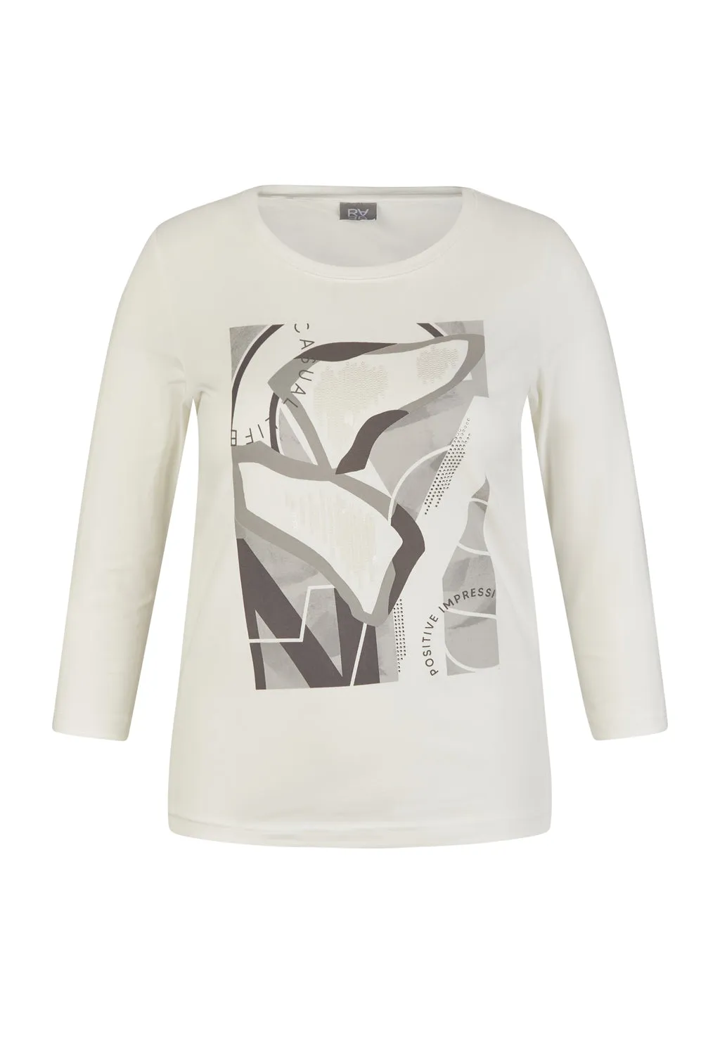 Rabe & LecomteWHITE 3/4 SLEEVED PRINTED T-SHIRT