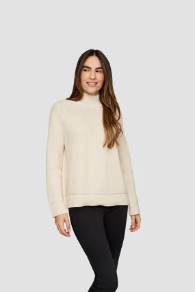 Rabe & LecomteWHITE RIBBED HIGHNECK JUMPER