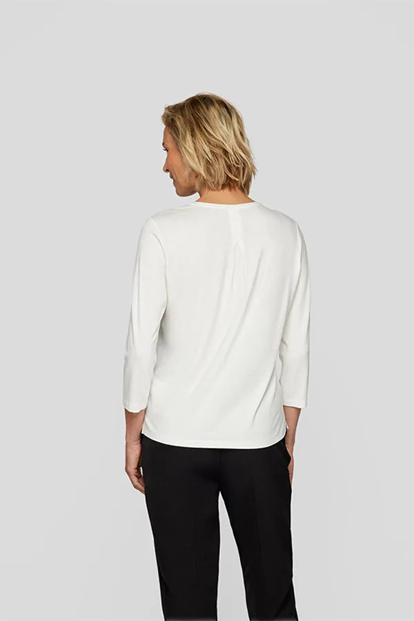 Rabe & LecomteWHITE STUDDED V-NECK BLOUSE