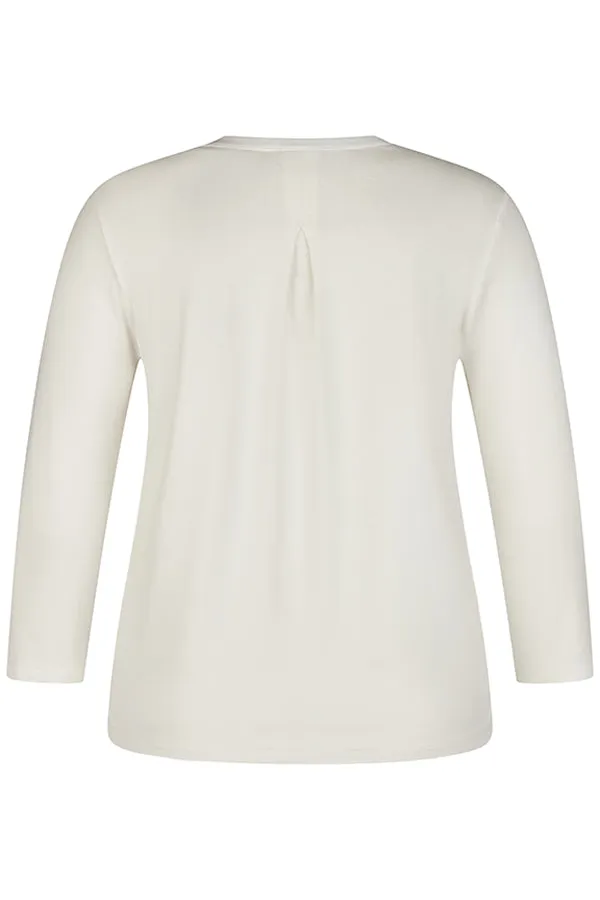 Rabe & LecomteWHITE STUDDED V-NECK BLOUSE