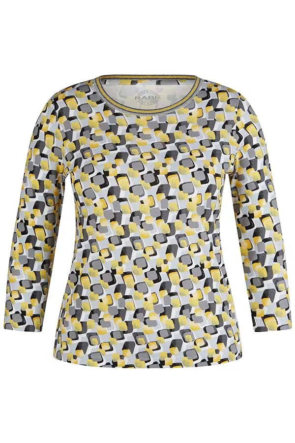 Rabe & LecomteYELLOW ABSTRACT PRINT T-SHIRT