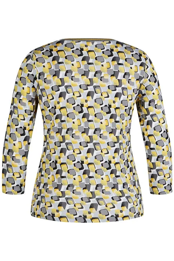 Rabe & LecomteYELLOW ABSTRACT PRINT T-SHIRT