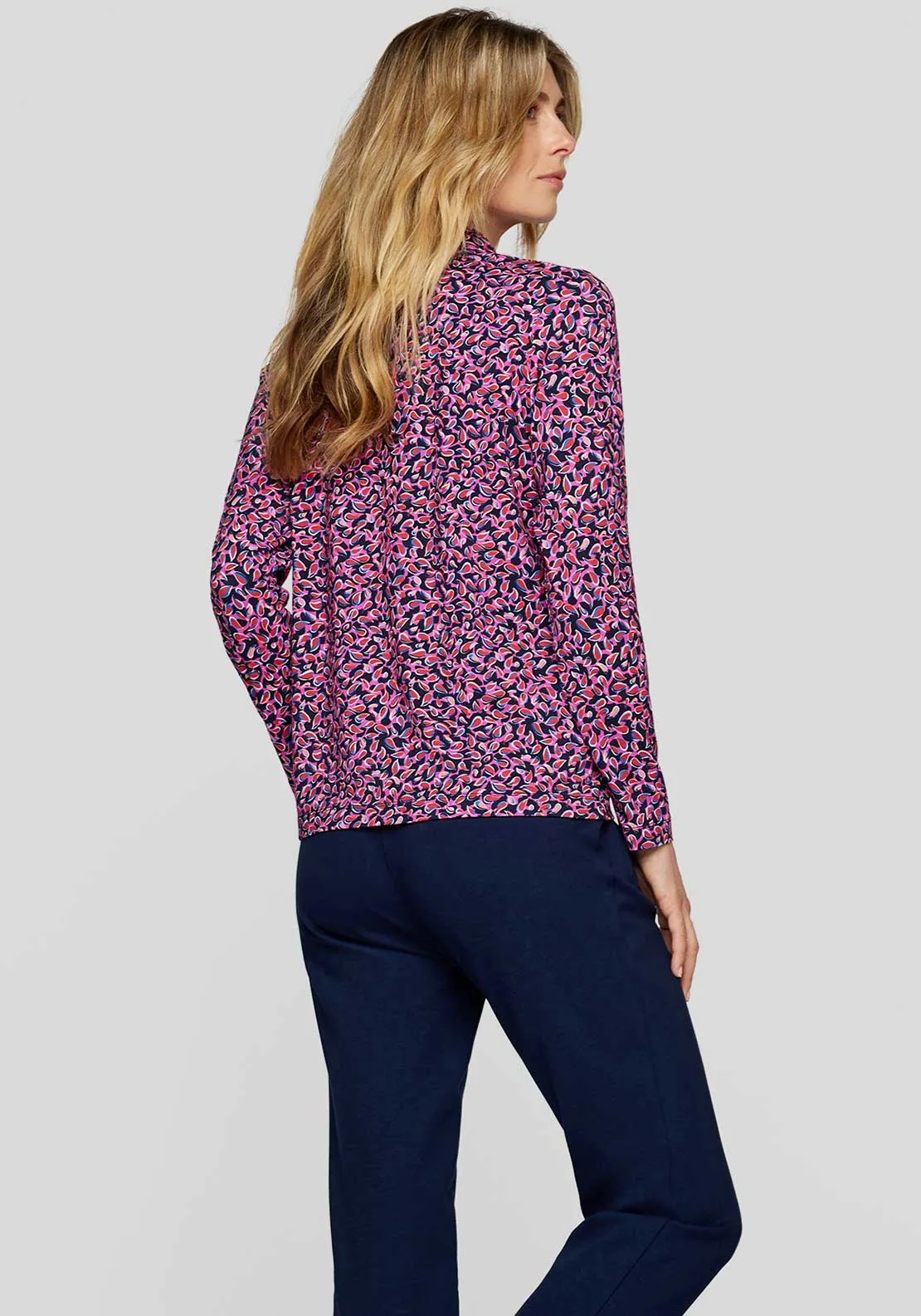 Rabe Abstract Print Long Sleeve Top, Navy Multi