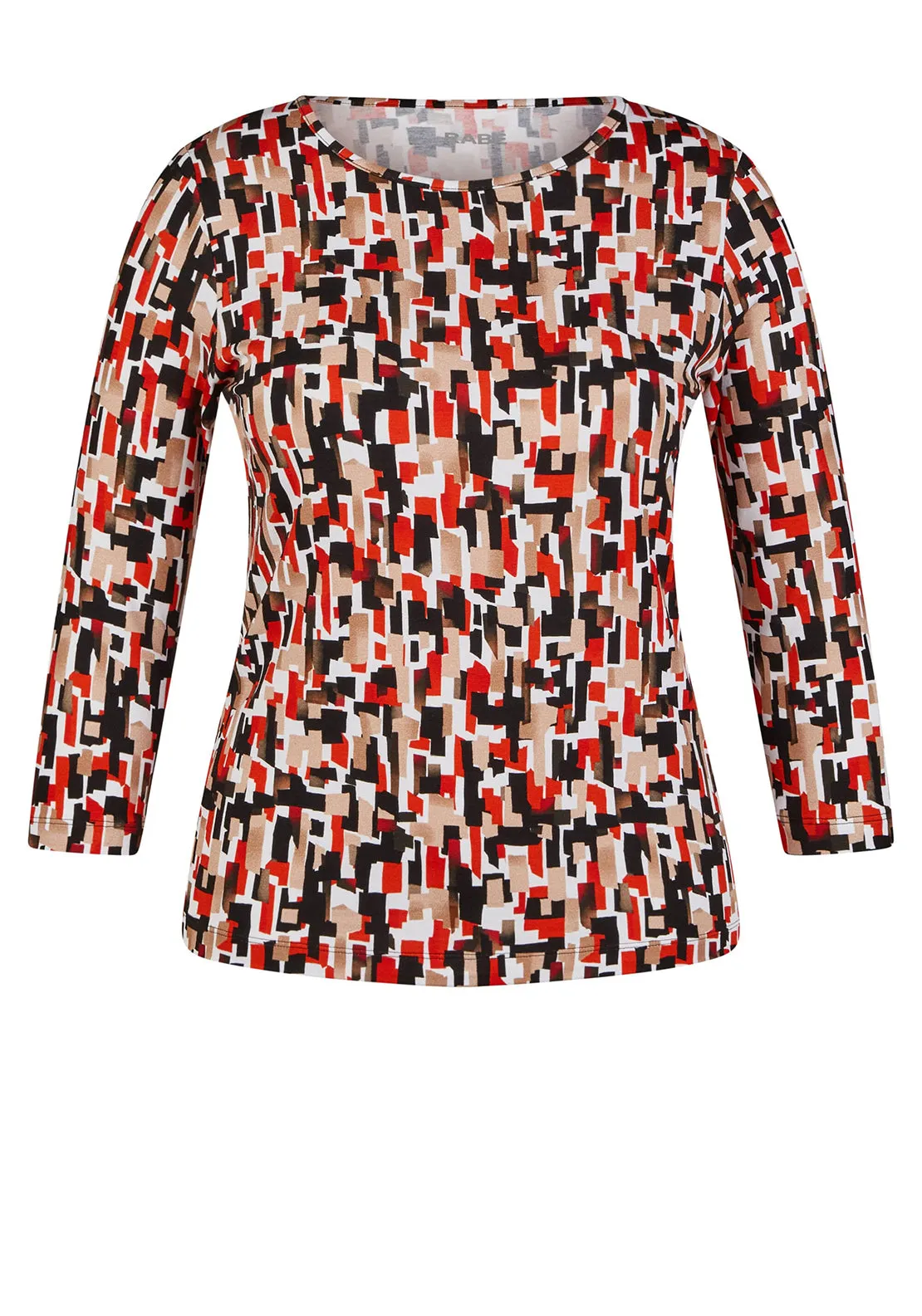 Rabe Abstract Print Top, Red Multi