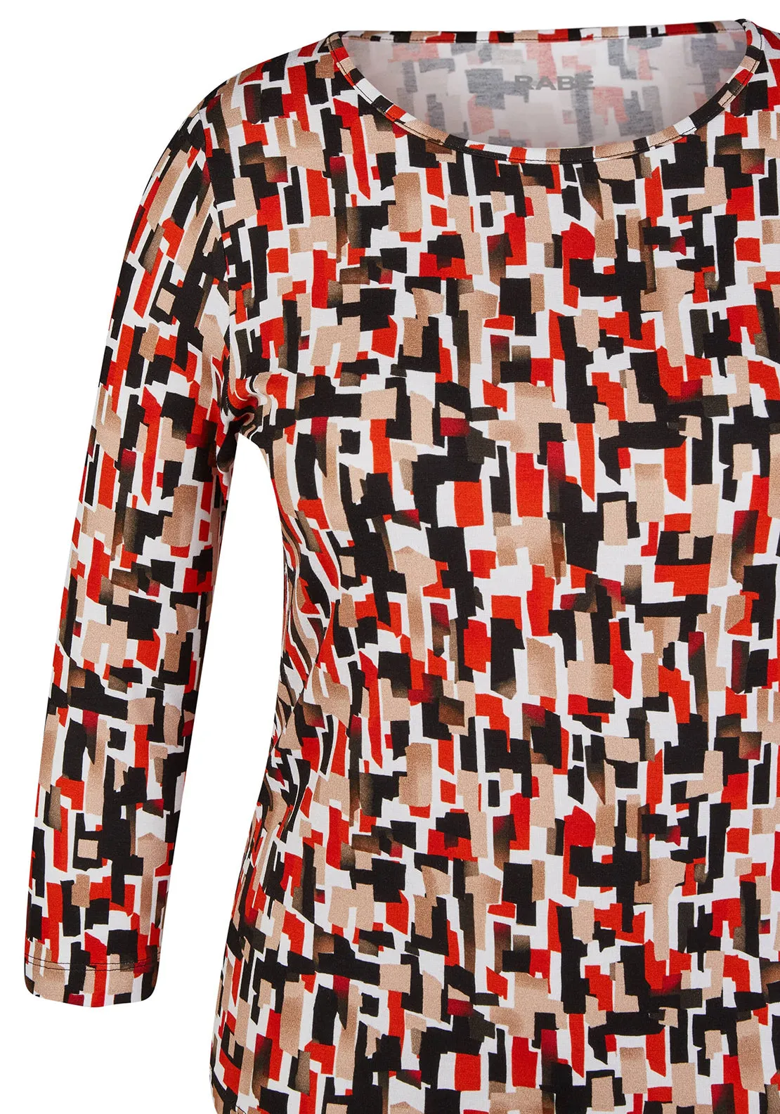 Rabe Abstract Print Top, Red Multi