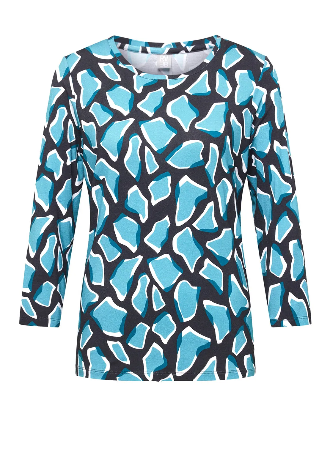 Rabe Animal Print Top, Black and Blue