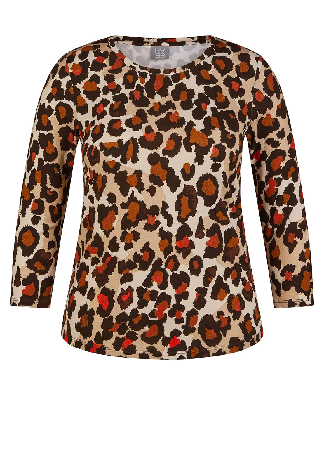 Rabe Leopard Print Top, Brown and Red