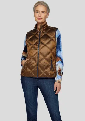 Rabe Metallic Diamond Quilted Gilet, Bronze