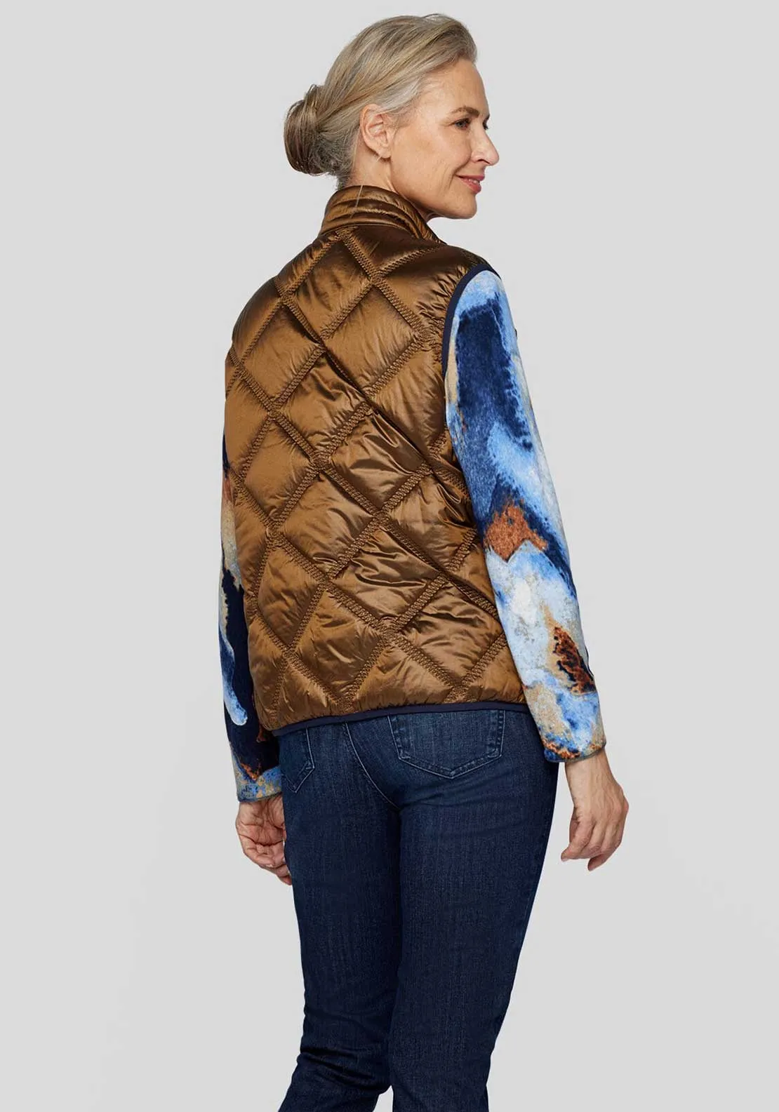 Rabe Metallic Diamond Quilted Gilet, Bronze