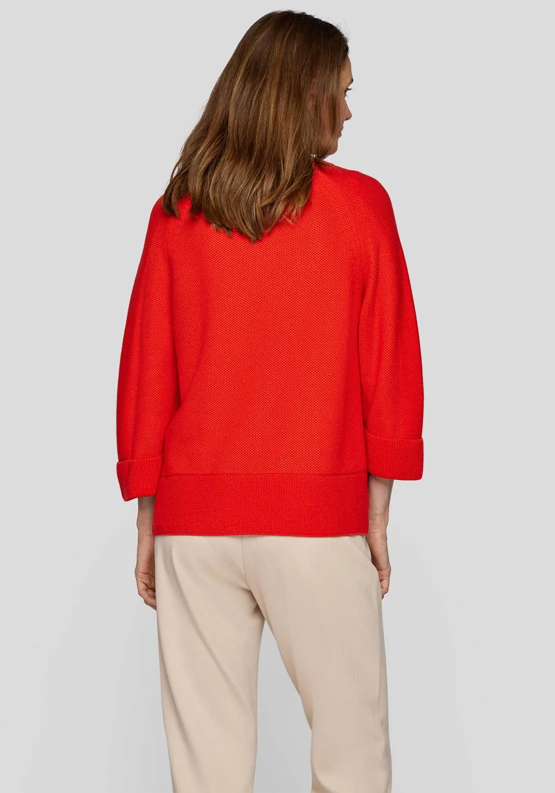 Rabe Pocket Detail Long Sleeve Jumper, Red