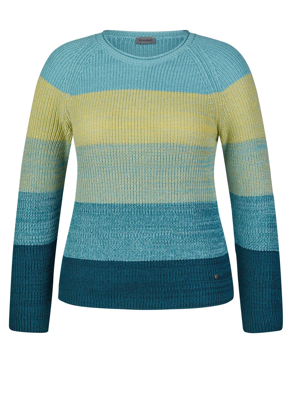 Rabe Striped Colour Block Jumper, Blue Multi