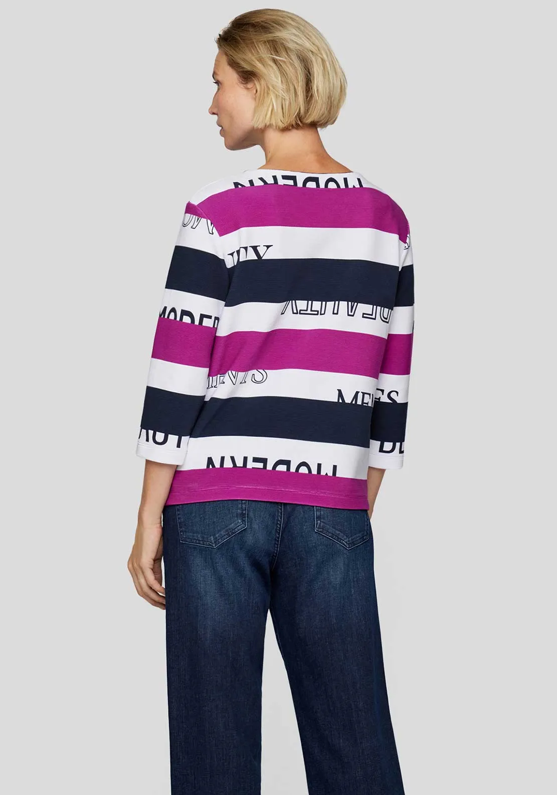 Rabe Striped Graphic Ribbed Top, Multicoloured