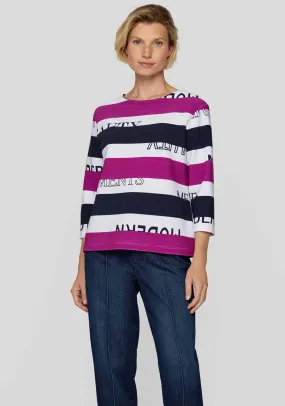 Rabe Striped Graphic Ribbed Top, Multicoloured