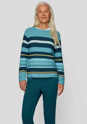 Rabe Striped Long Sleeve Jumper, Blue Multi