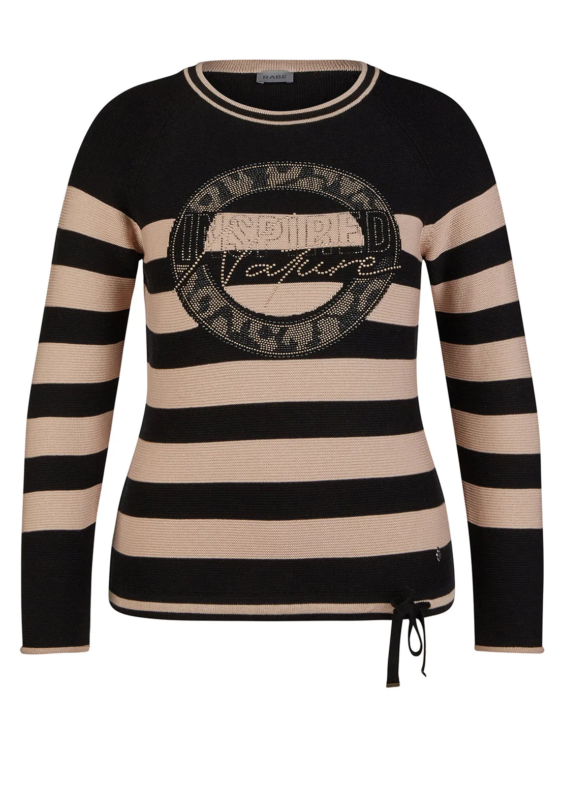 Rabe Striped Rhinestone Embellished Jumper, Black