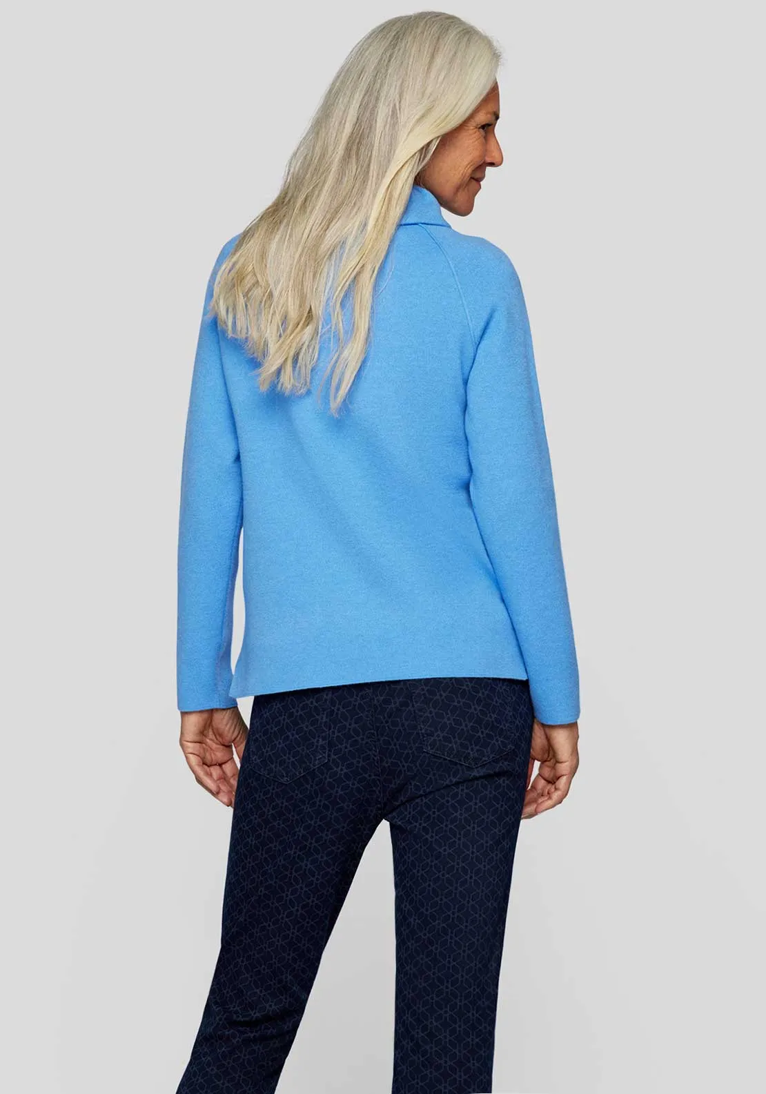 Rabe Zip Neck Jumper, Blue