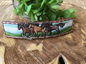 Ranch Horse Leather Barrette