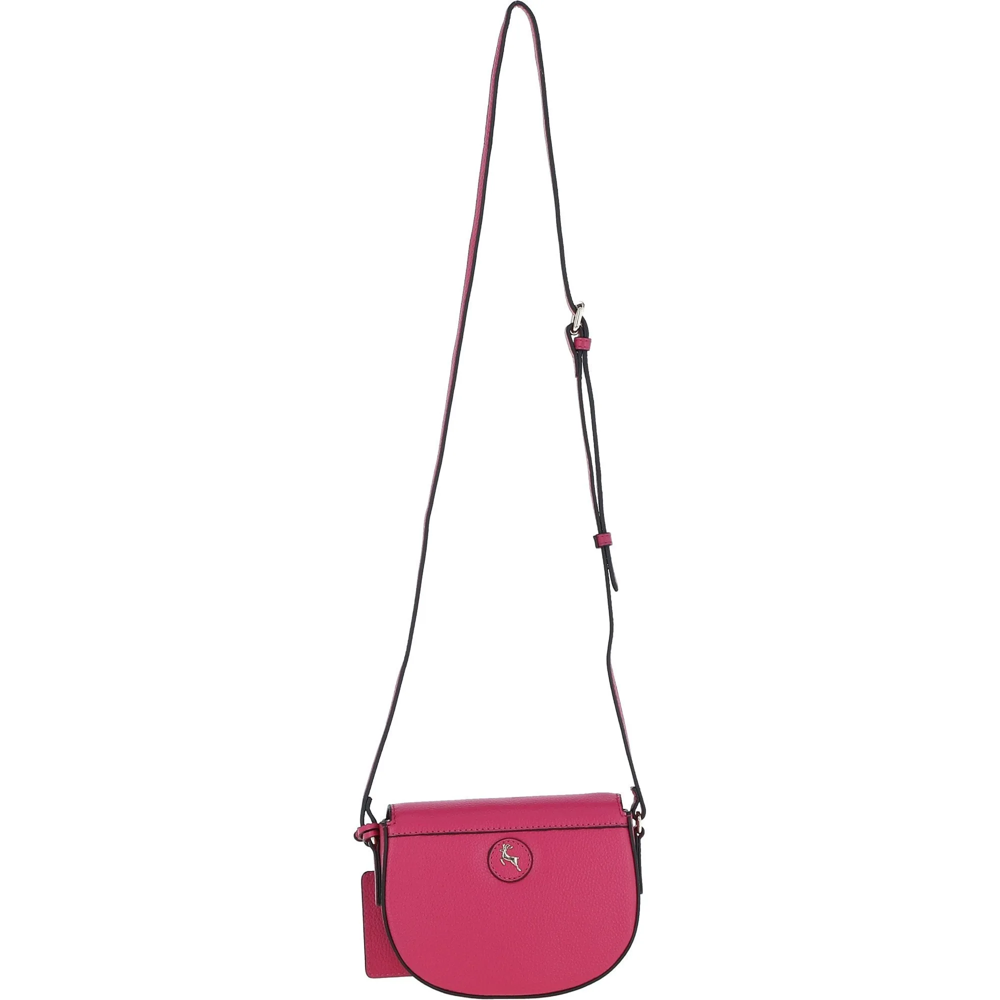 Real Leather Saddle Crossbody Bag Raspberry Sorbet: 63753